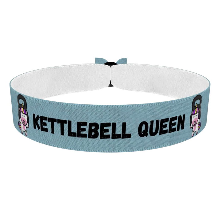 Zum Produkt Stoffarmband Kettlebell Queen für Fitness und Motivation