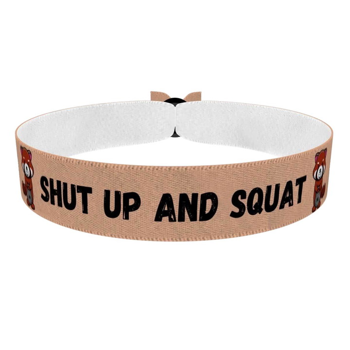 Zum Produkt Stoffarmband Shut Up and Squat für Fitness und Motivation