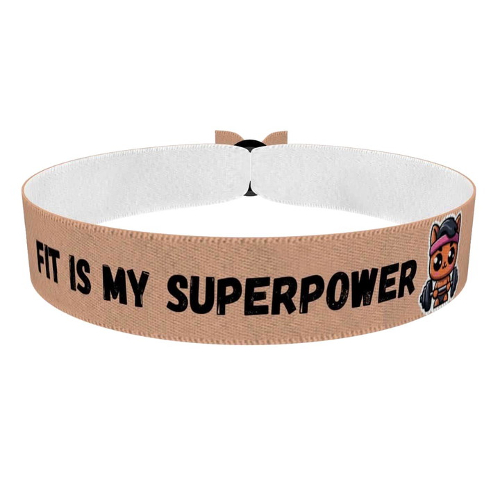 Zum Produkt Stoffarmband Fit is my Superpower für Fitness und Motivation