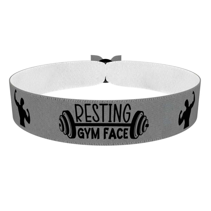 Zum Produkt Fitness Stoffarmband mit Motiv Gym Training  Zeichenstärke