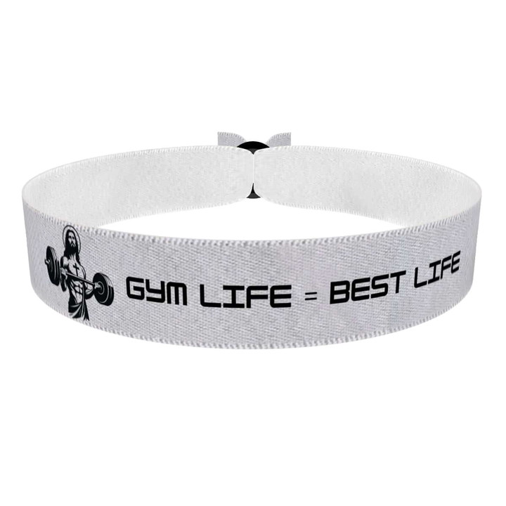 Zum Produkt Stoffarmband Gym Life = Best Life für Fitnessliebhaber