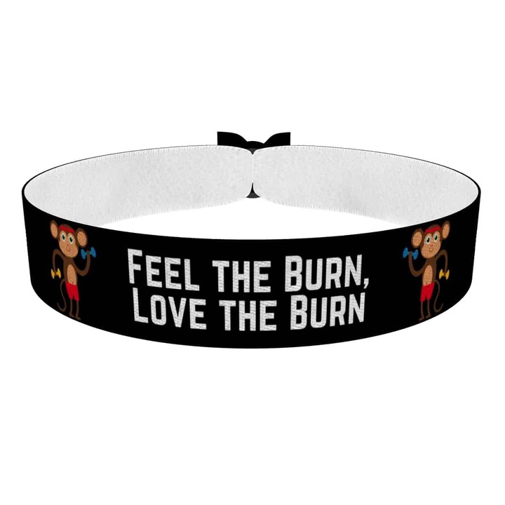 Zum Produkt Stoffarmband Feel the Burn Love the Burn für Fitnessliebhaber