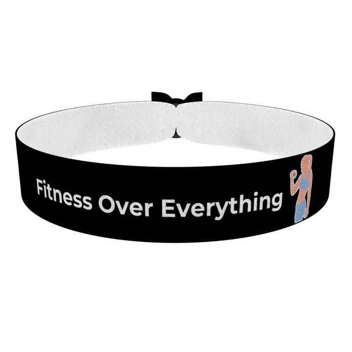 Zum Produkt Stoffarmband mit Fitness Over Everything Motiv für Sportliebhaber