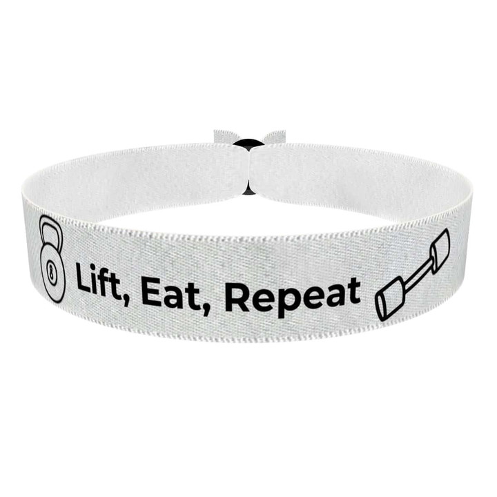 Zum Produkt Stoffarmband Lift Eat Respect für Fitnessenthusiasten