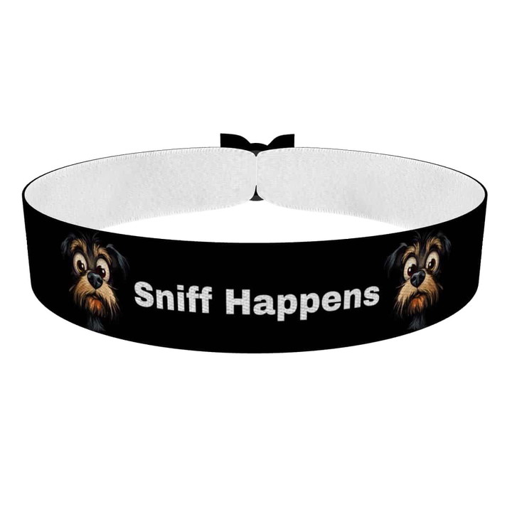 Zum Produkt Stoffarmband Sniff Happens für Hundeliebhaber