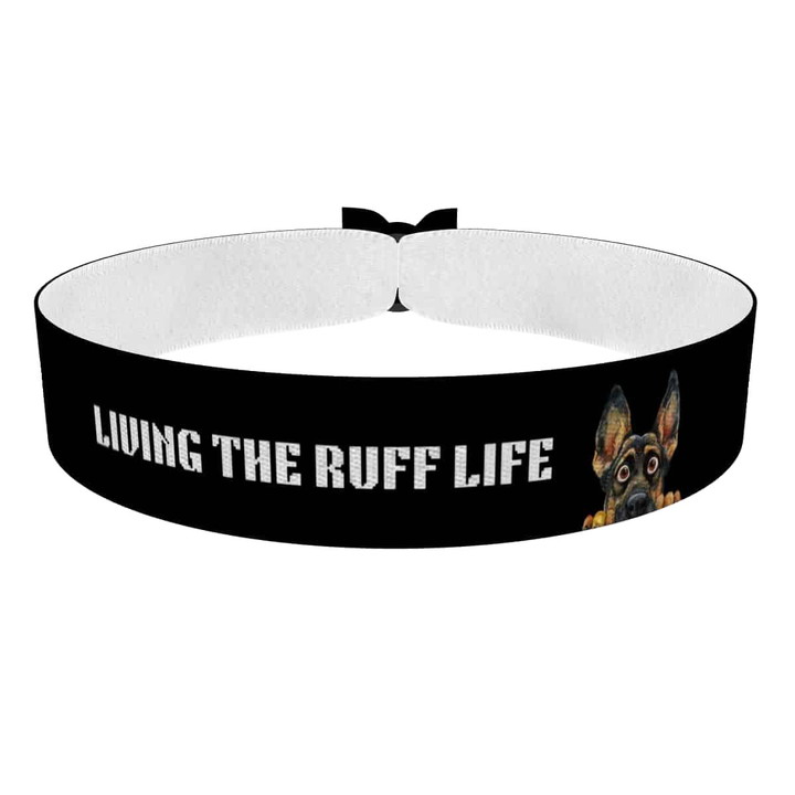 Zum Produkt Stoffarmband Living the Ruff Life für Hundeliebhaber