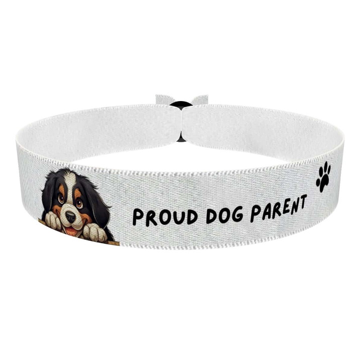 Zum Produkt Stoffarmband mit Hundemotiv für Hundeliebhaber