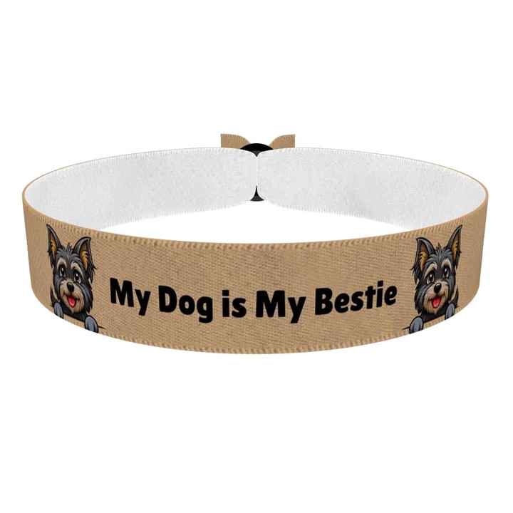 Zum Produkt Stoffarmband mit Motiv My Dog is My Bestie für Hundeliebhaber
