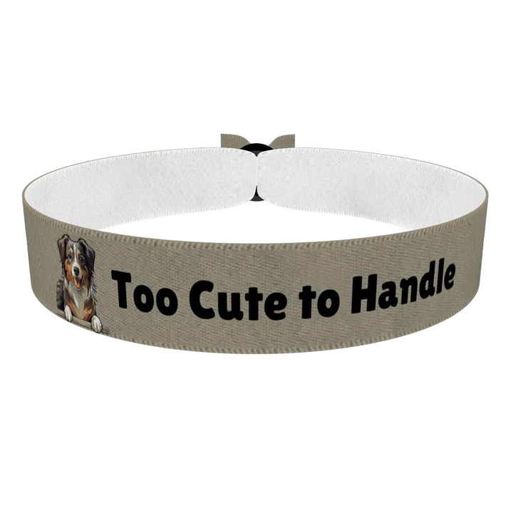 Zum Produkt Stoffarmband Too Cute to Handle für Hundeliebhaber