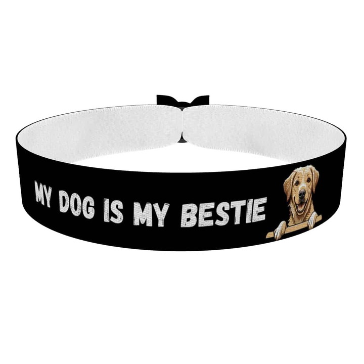 Zum Produkt Stoffarmband My Dog is My Bestie für Hundeliebhaber