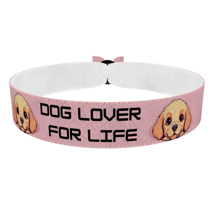Zum Produkt Stoffarmband für Hundeliebhaber Dog Lover For Life