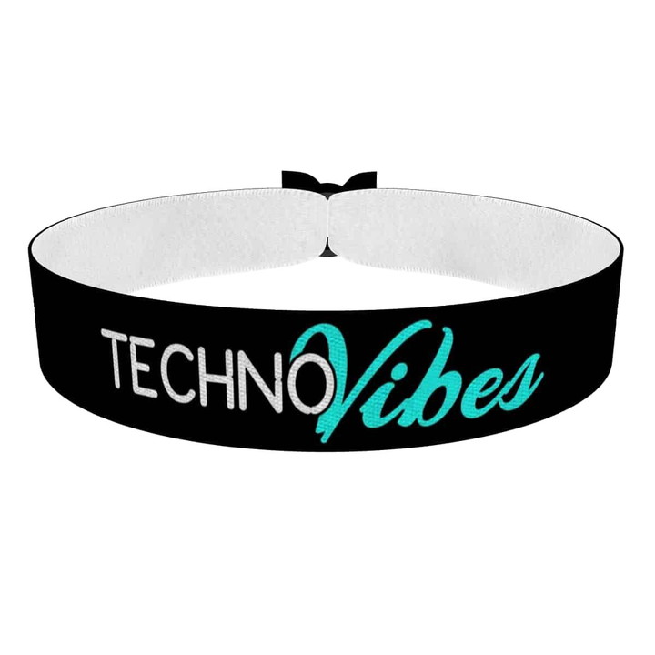 Zum Produkt Stoffarmband mit Techno Vibes Motiv für den Partylebensstil