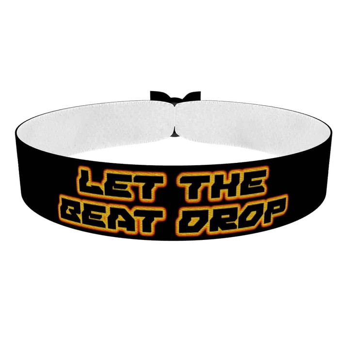 Zum Produkt Stoffarmband mit Let the Beat Drop Motiv für Techno-Fans