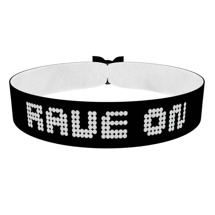 Zum Produkt Stoffarmband mit Neonmotiv für Techno-Liebhaber