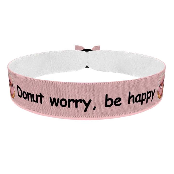 Zum Produkt Stoffarmband Donut worry be happy für Food & Drinks Fans