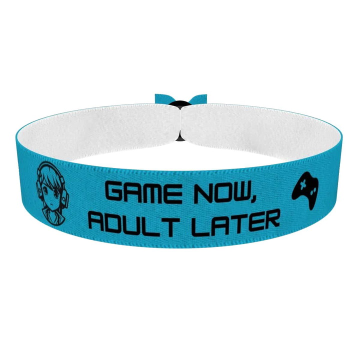 Zum Produkt Stoffarmband Game Now Adult Later für Gamer