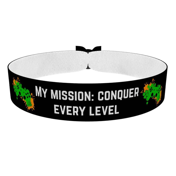 Zum Produkt Stoffarmband My Mission Conquer Every Level Gamer-Accessoire