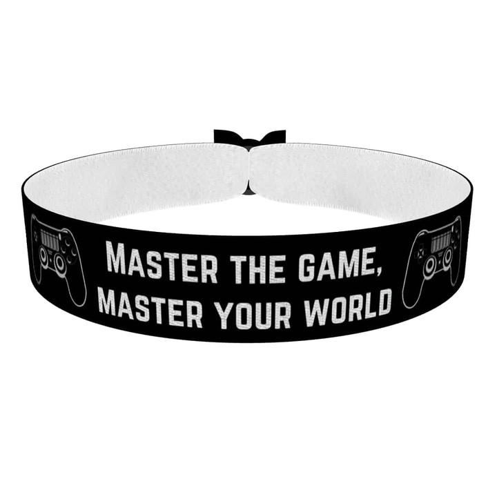 Zum Produkt Stoffarmband Master the Game Master Your World Gamer Motive