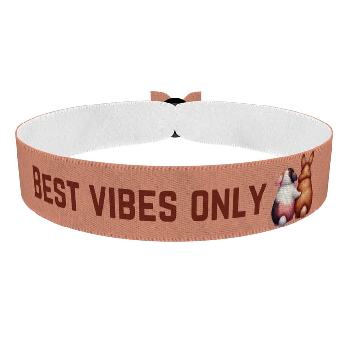 Zum Produkt Stoffarmband mit Best Vibes Only Motiv für Familie und Freunde
