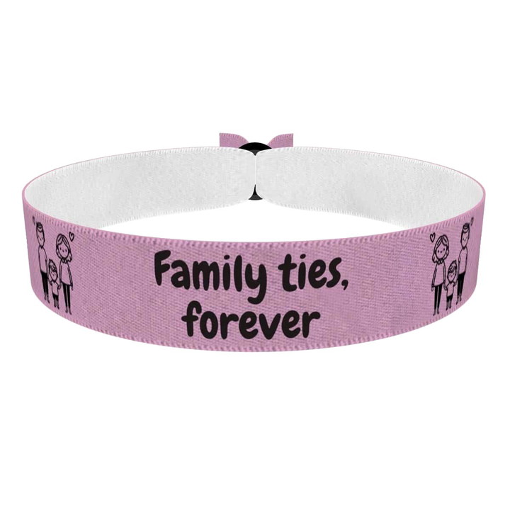 Zum Produkt Stoffarmband Family ties forever für Familie und Freunde