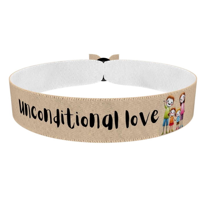 Zum Produkt Stoffarmband Unconditional Love für Familie und Freunde