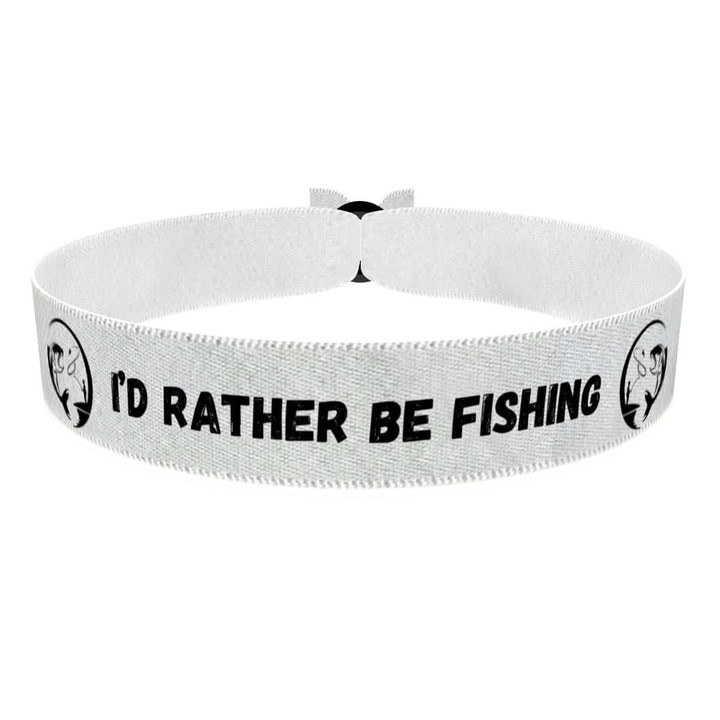 Zum Produkt Stoffarmband mit dem Motiv I'd Rather Be Fishing