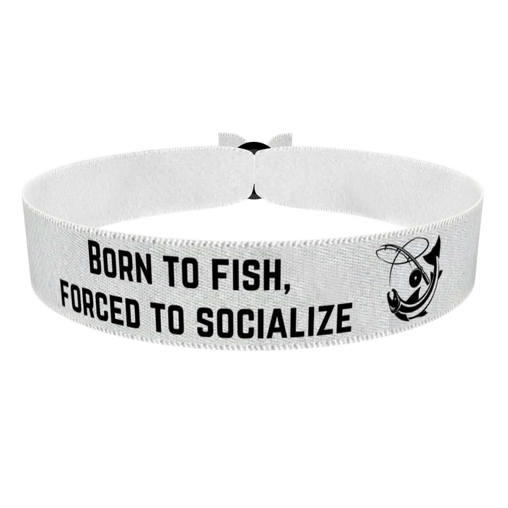 Zum Produkt Stoffarmband Born to Fish Forced to Socialize Design