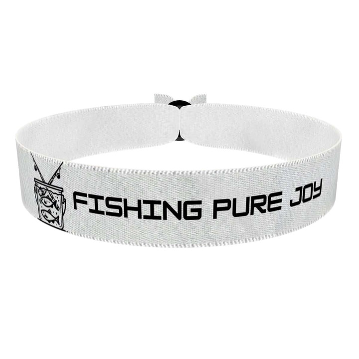 Zum Produkt Stoffarmband Fishing Pure Joy für Angler und Fischliebhaber