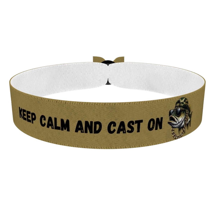 Zum Produkt Stoffarmband mit Keep Calm and Cast On Motiv für Angler