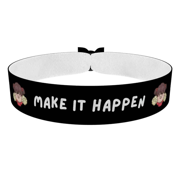 Zum Produkt Stoffarmband Make It Happen für Motivation und Inspiration