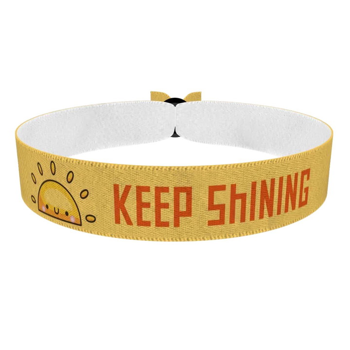 Zum Produkt Stoffarmband Keep Shining für Motivation und Inspiration