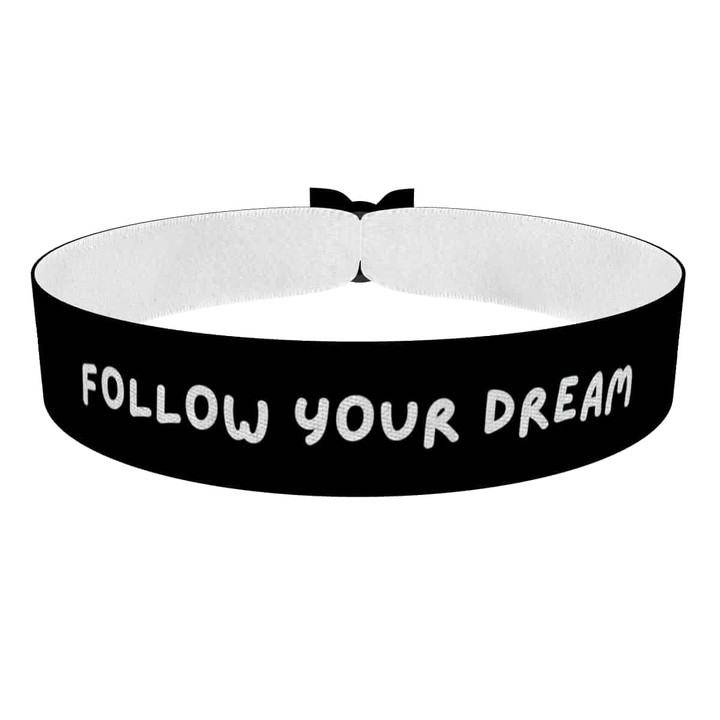 Zum Produkt Stoffarmband Follow Your Dream für Motivation und Inspiration