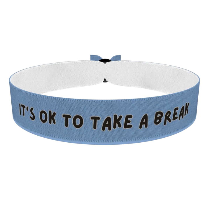 Zum Produkt Stoffarmband mit Motiv It's OK to take a break Motivation