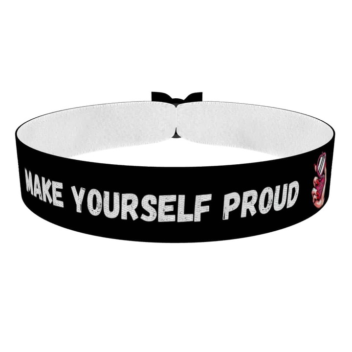 Zum Produkt Stoffarmband Make Yourself Proud für Motivation und Inspiration