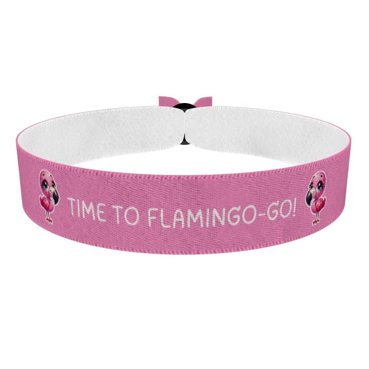 Zum Produkt Flamingo Motiv Stoffarmband im bunten Design
