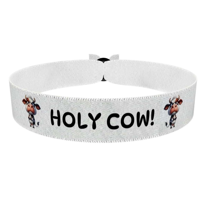Zum Produkt Stoffarmband mit witzigem Kuh-Motiv für tierliebende Fans