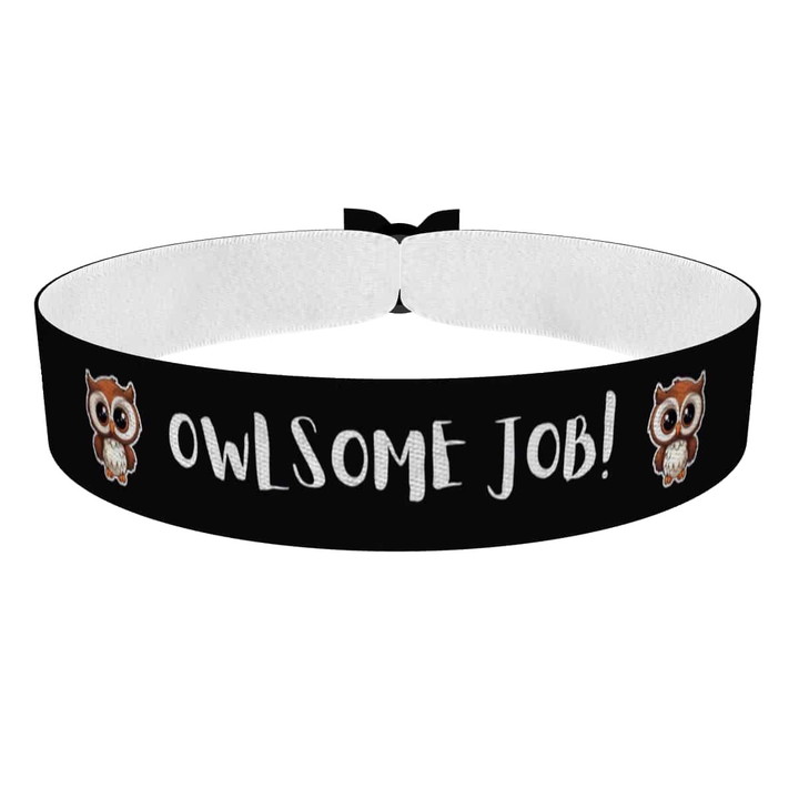 Zum Produkt Stoffarmband mit süßem Eulenmotiv für Tierliebhaber