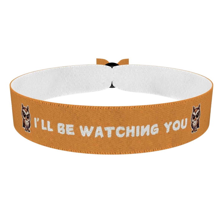 Zum Produkt Stoffarmband mit buntem Eulenmotiv für Tierliebhaber