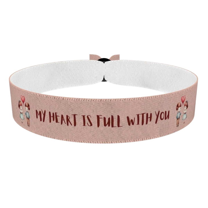 Zum Produkt My Heart Is Full With You Stoffarmband