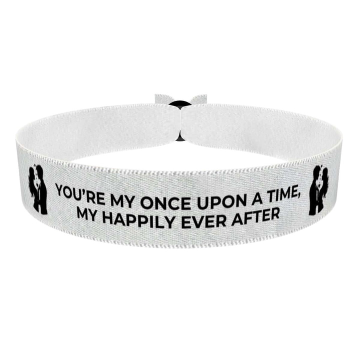 Zum Produkt Stoffarmband für Pärchen mit dem Motiv für immer zusammen