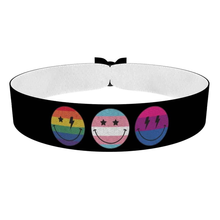 Zum Produkt Stolze Smiley Emojis LGBTQ Stoffarmband