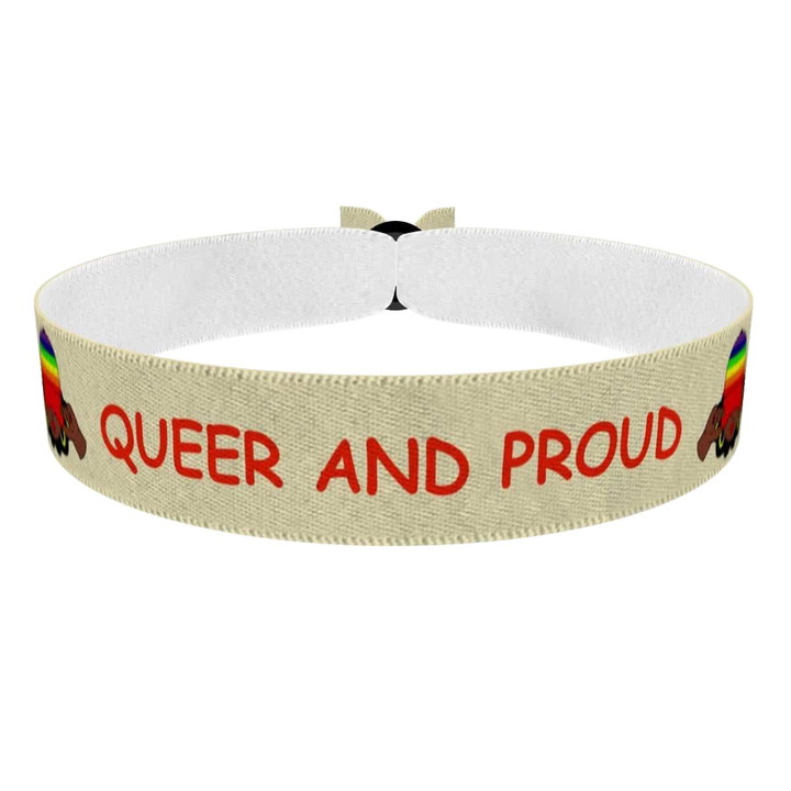 Zum Produkt Queer and Proud Stoffarmband