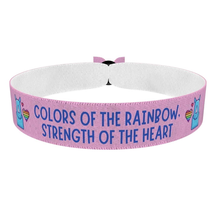 Zum Produkt Colors of the Rainbow Strength of the Heart Stoffarmband