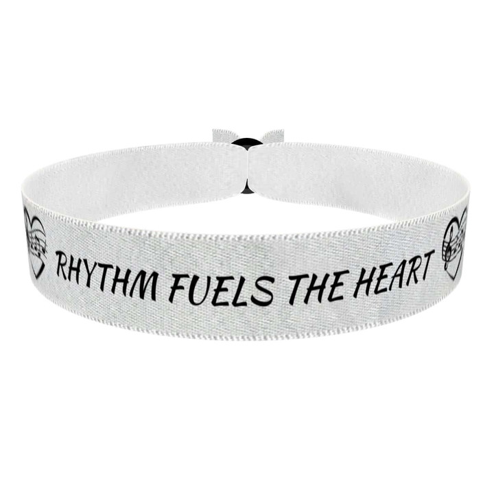 Zum Produkt Rhythm fuels the heart Stoffarmband