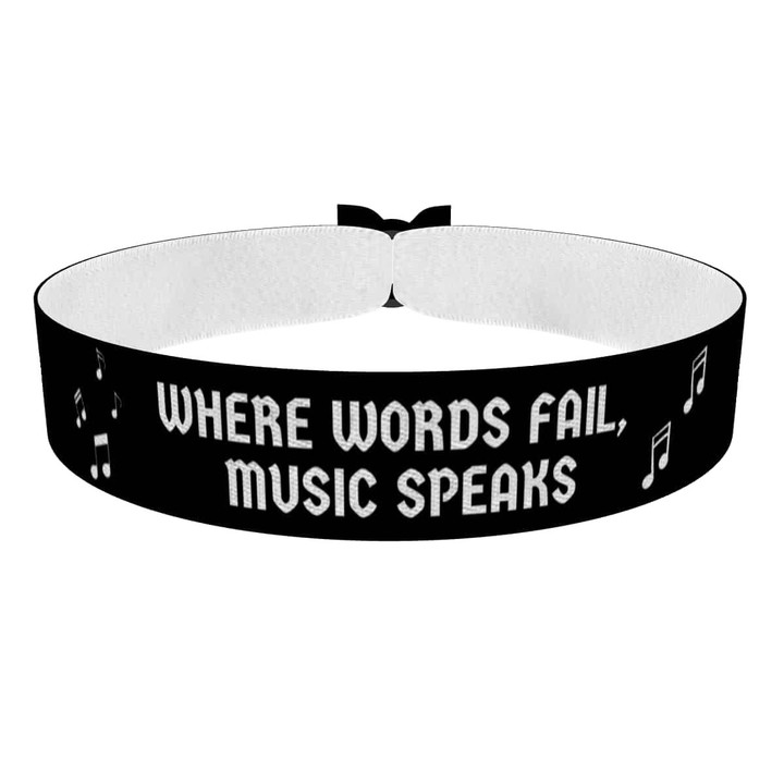 Zum Produkt Where words fail music speaks Stoffarmband