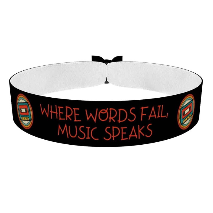 Zum Produkt Musik spricht Worte Stoffarmband