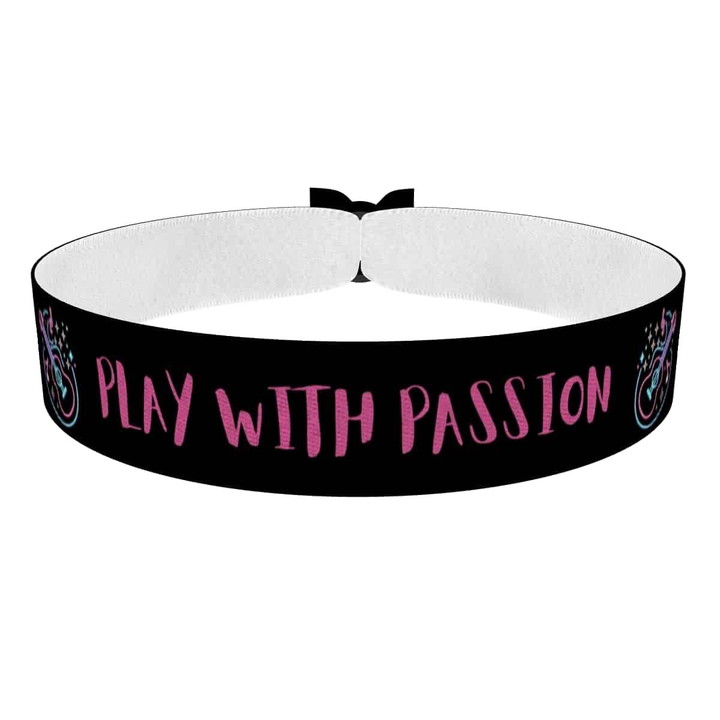 Zum Produkt Stoffarmband mit Musikmotiv und inspirierendem Design