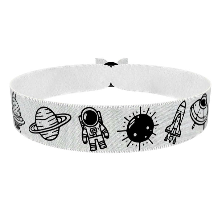 Zum Produkt Space Motiv mit UFOs und Planeten Stoffarmband