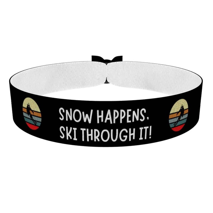 Zum Produkt Ski durch den Schnee Motiv Stoffarmband