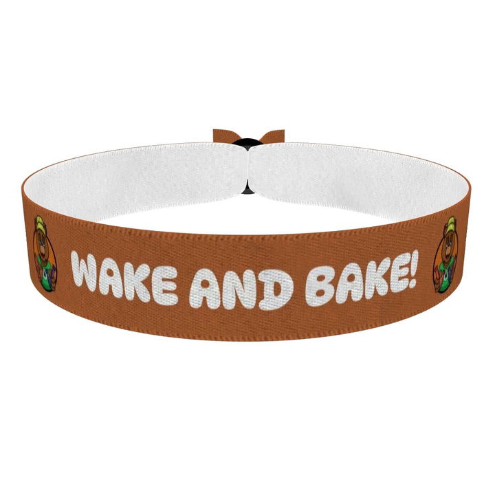 Zum Produkt Wake and Bake Motiv Stoffarmband